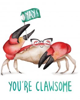 Clawsome – Crab Greeting Card