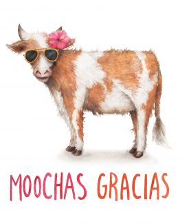 Moochas Gracias – Cow Greeting Card