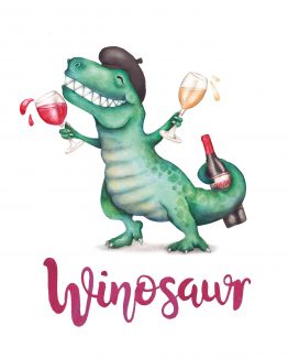 Winosaur – Dinosaur Greeting Card