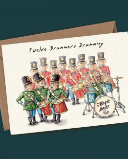Twelve Drummers Drumming – Christmas Greeting Card